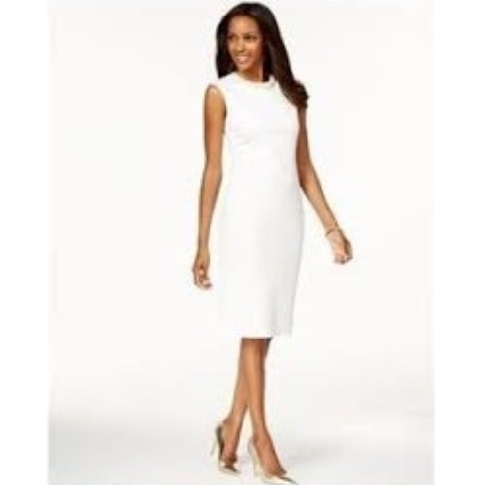 Spense White Knit Bodycon Dress